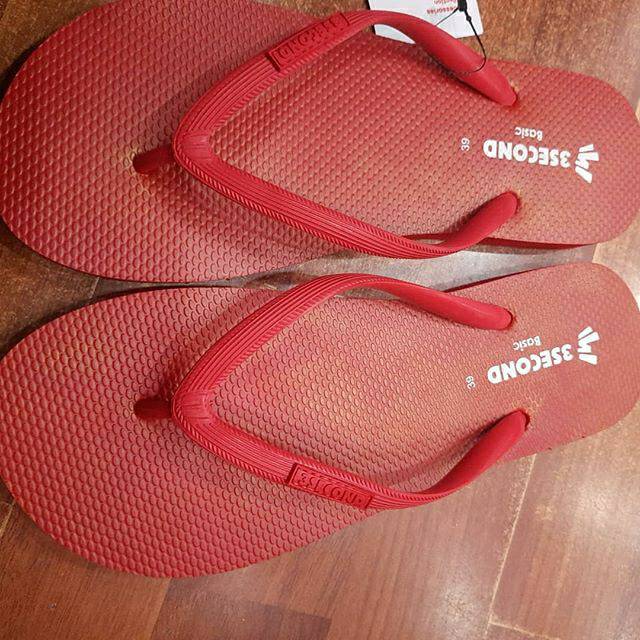 Sandal jepit wanita merah 3second