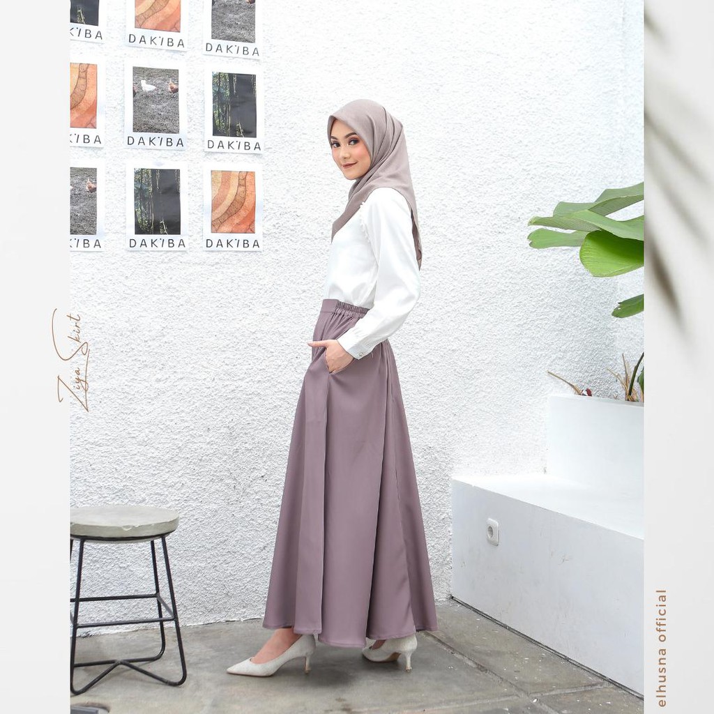 [𝐄𝐥𝐡𝐮𝐬𝐧𝐚] Ziya Skirt / rok circle / rok lebar / rok panjang / rok kerja / rok jumbo / rok A