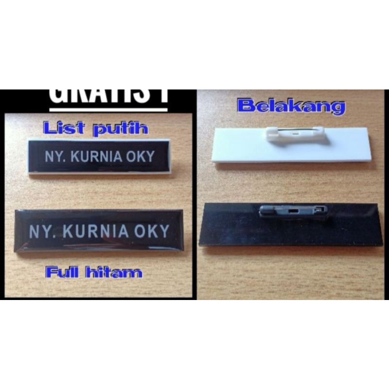 Name tag peniti akrilik Papan nama bhayangkari papan nama pdh