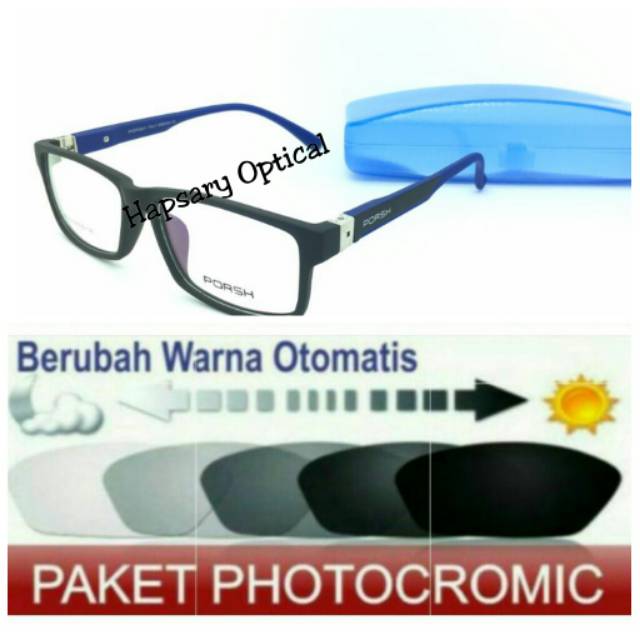 PAKET HEMAT : Frame Kacamata Pria Sporty + Gratis LENSA photocromic / Lensa Berubah Otomatis