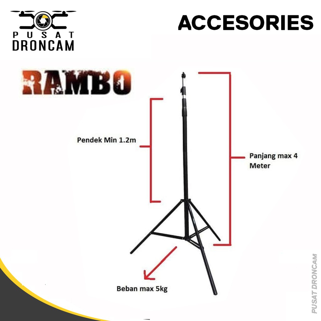 Tripod EXCELL Rambo Light Stand 4m Stand Studio Foto