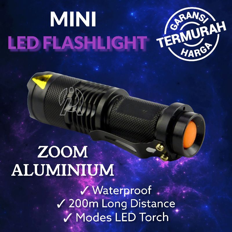 TERMURAH Senter Pocketman P1 Mini LED Flashlight Waterproof 2000 L