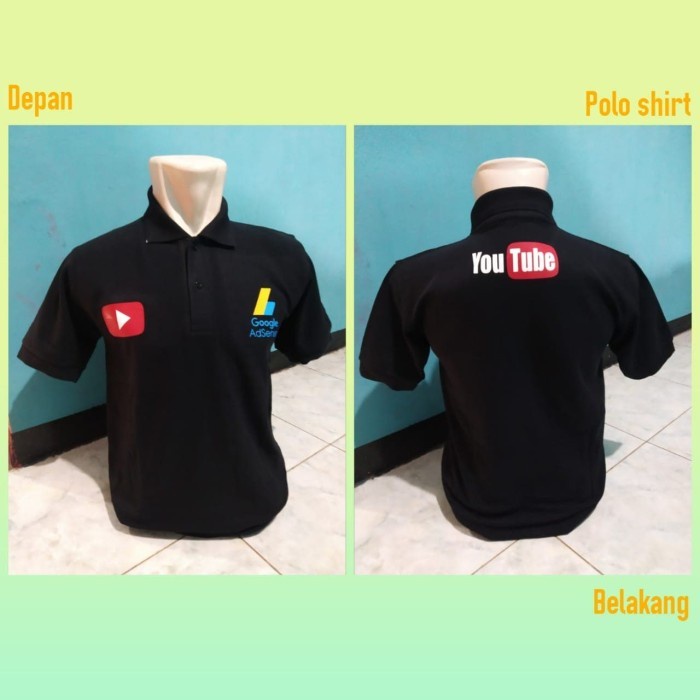 kaos kerah/polo shirt/baju keren YOU TUBE GOOGLE