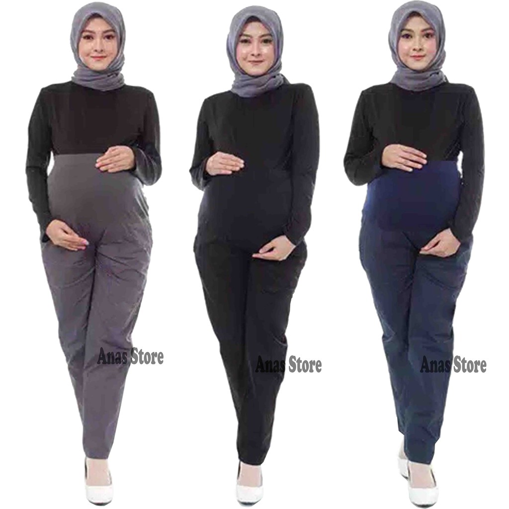 Celana Hamil Kerja Panjang Kain Katun Kantor Ibu Hamil / leging baju pakaian ibu hamil