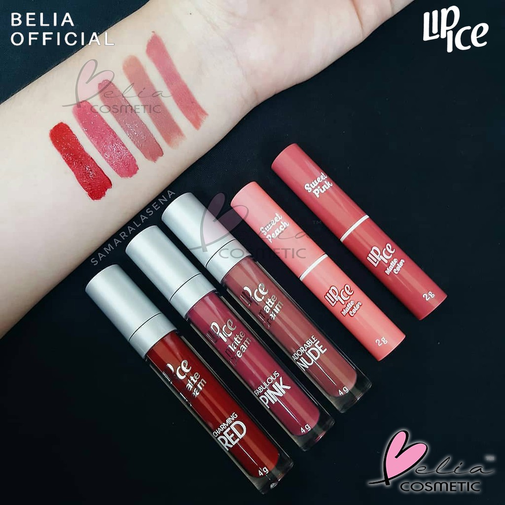 ❤ BELIA ❤ LIP ICE Matte Color Matte Cream with Sakura Extract 2g | pelembab lipstick lipcream mate