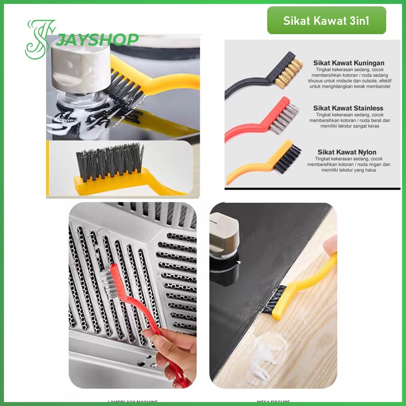 Sikat Kawat 3in1 Sikat Pembersih 1 set Isi 3Pcs Wire Brush