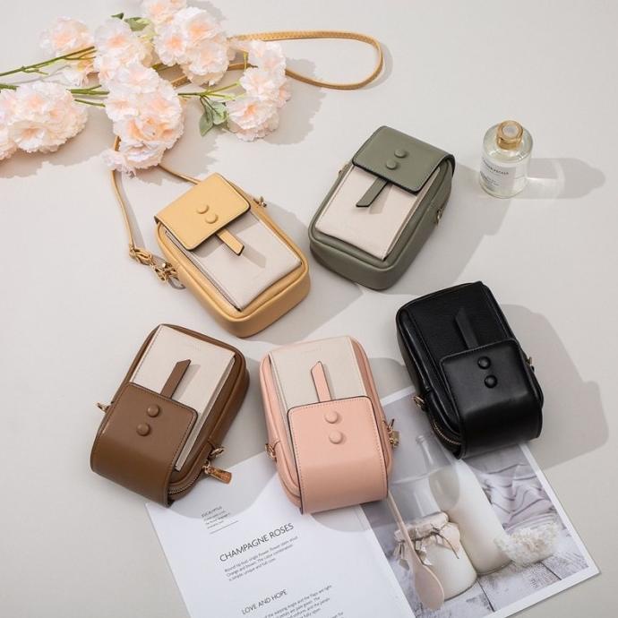Tas Selempang Kulit Wanita Dompet Hp Cewek Import Asli