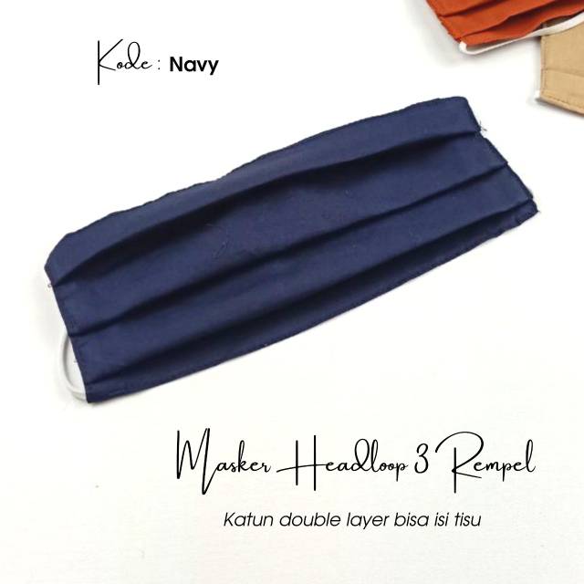 Masker kain katun double isi filter tissue 3 Rempel