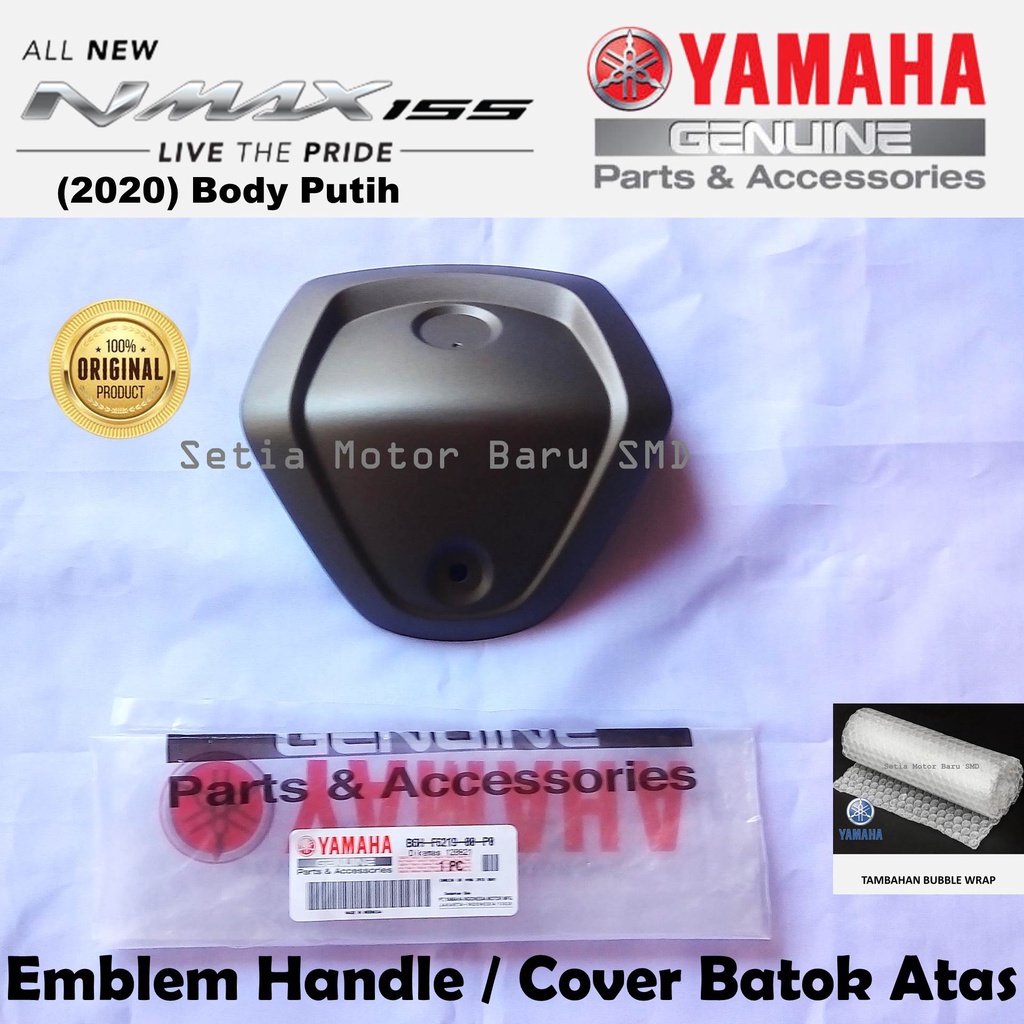 Emblem Handle Cover Batok Stang Stir All New Nmax N Max 2020 Body Warna Putih Asli Original Yamaha