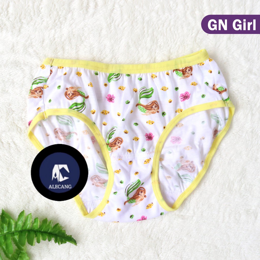 [ 3 Pcs ] CD Anak GOLDEN NICK Girl 073 Box Ungu | Motif Print Mermaid | Celana dalam anak Girl