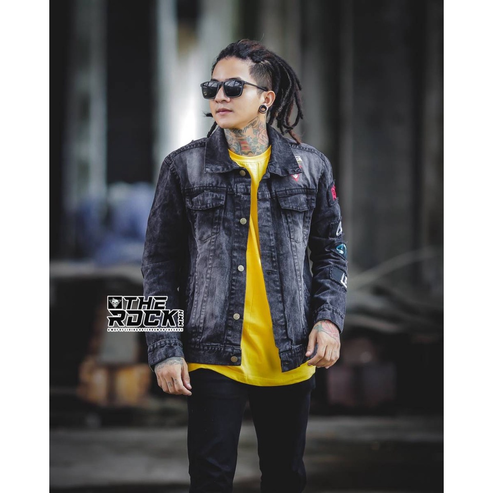 JAKET JEANS PRIA TERBARU Gakuran Genji Crows Bandung Cowok Trend Emblam Jaket Jeans Sandwash