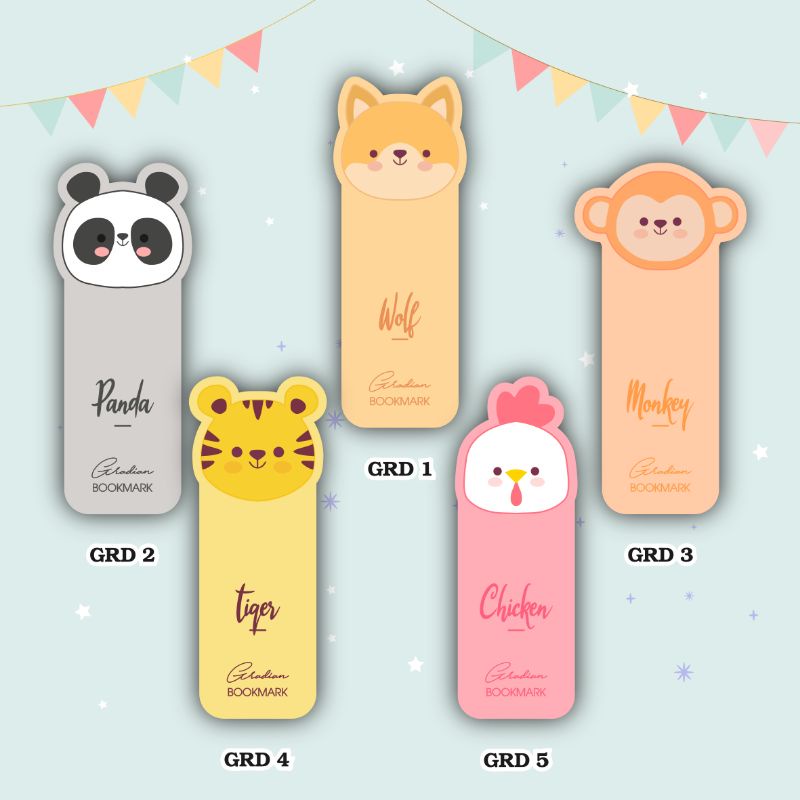 

PENANDA BUKU / PEMBATAS BUKU / BOOKMARK BENTUK HEWAN LUCU