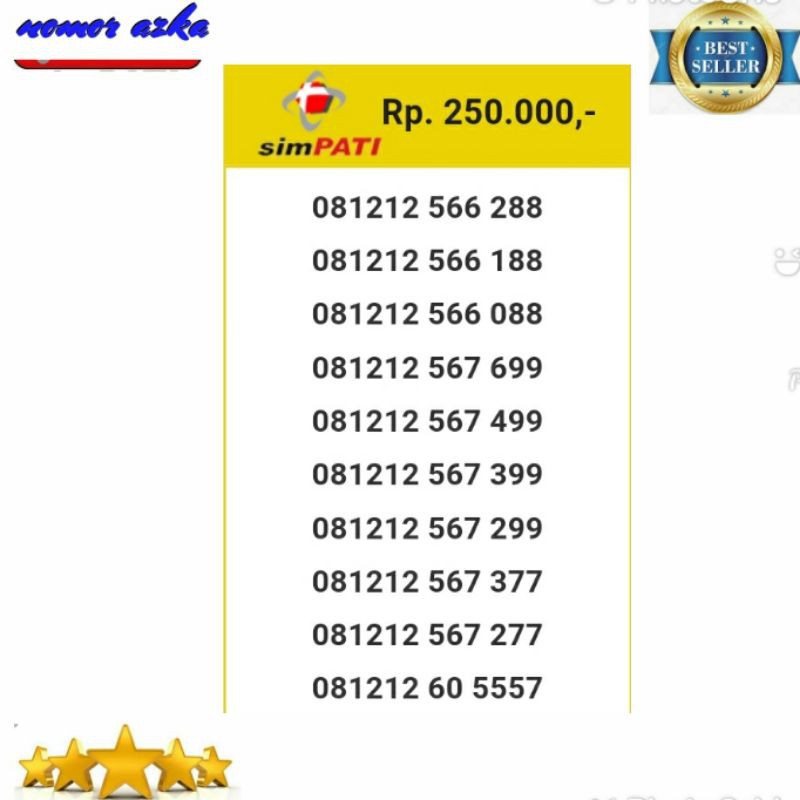 Nomer Cantik Simpati Seri Triple 111-081212 60 1119 Rapih Bsm02