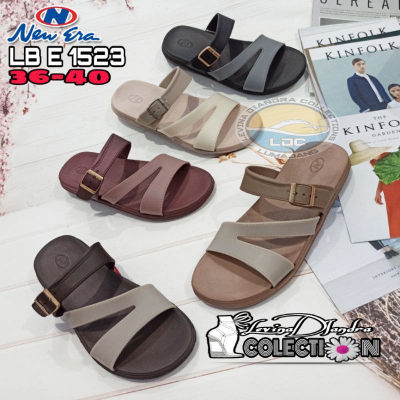 SANDAL SELOP KARET NEW ERA LB E 1523 TALI GESPER WANITA 36-40