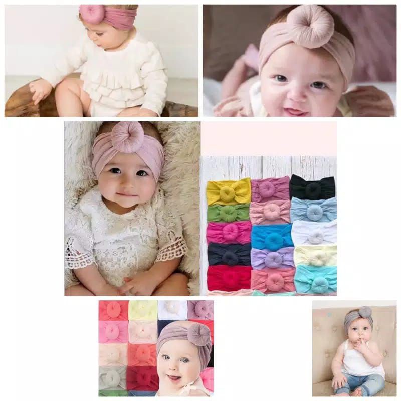 ✿ELYSABETHME✿ Bandana DONAT anak lucu untuk bayi baby bando girly imut