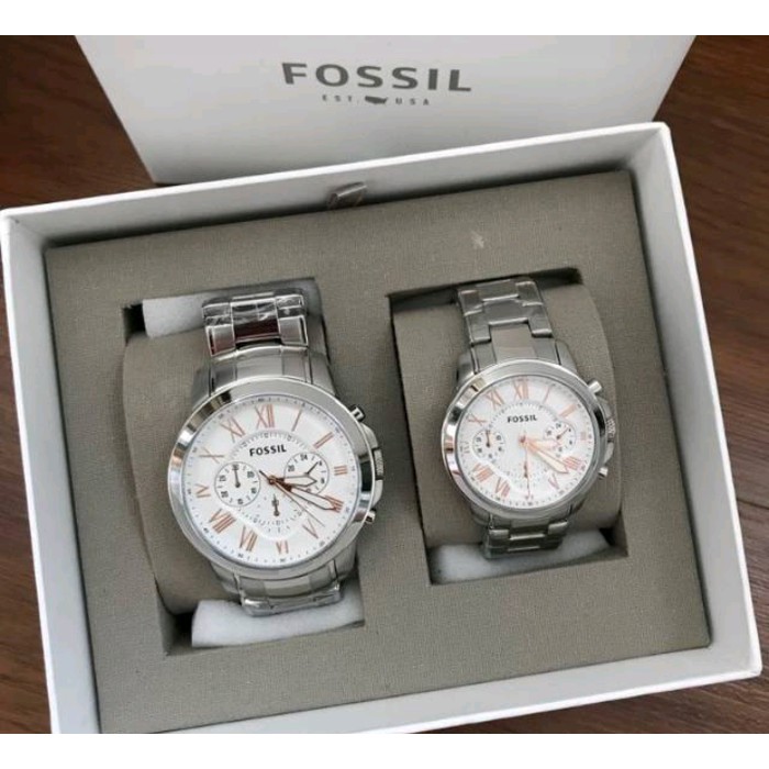 Sale JAM TANGAN COUPLE FOSSIL BQ 2180 SET ORIGINAL Keren