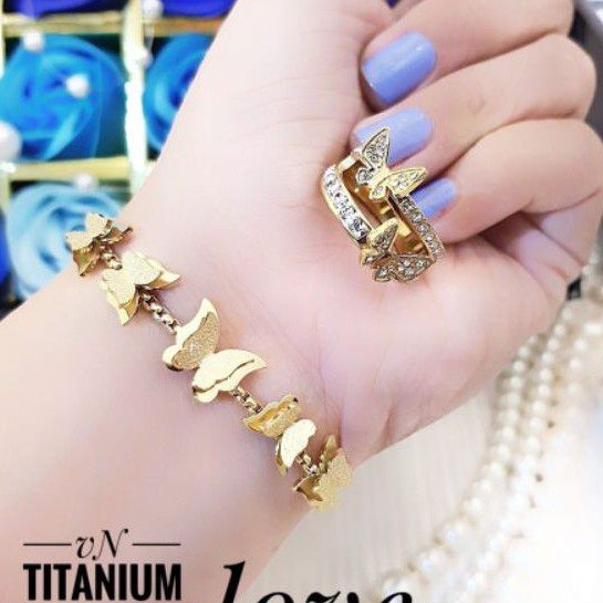 Titanium Gelang dan Cincin 0814n