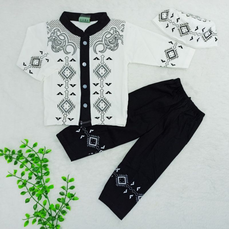 Baju Koko Anak Size 0-18bulan, Pakaian Anak Laki-laki, Baju Lebaran, Baju Muslim, Setelan Anak