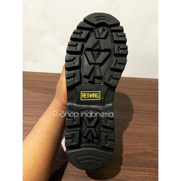 SEPATU SAFETY UJUNG BESI SEPATU PRIA SEPATU KULIT ASLI NUBUCK SOL KARET KUAT REXWING (RX 03)