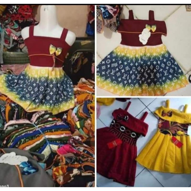 pakaian lucu anak perempuan*DRES TALI USIA 4BLAN-2TAHUN
