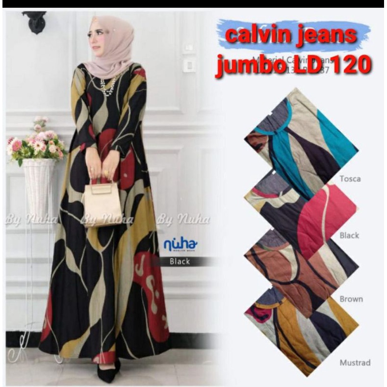 gamis calvin jeans hitam jumbo