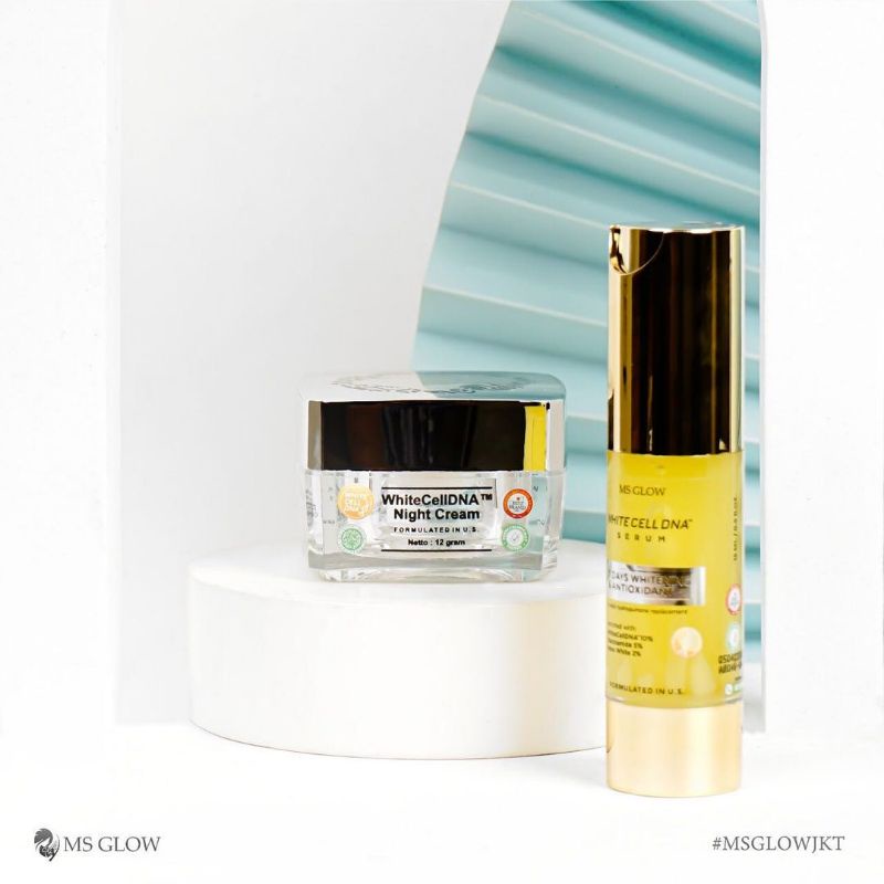 White Cell Dna Ms Glow Serum Muka Untuk Penghilang Flek Plek Noda Bintik Hitam Di Wajah Anti Aging O