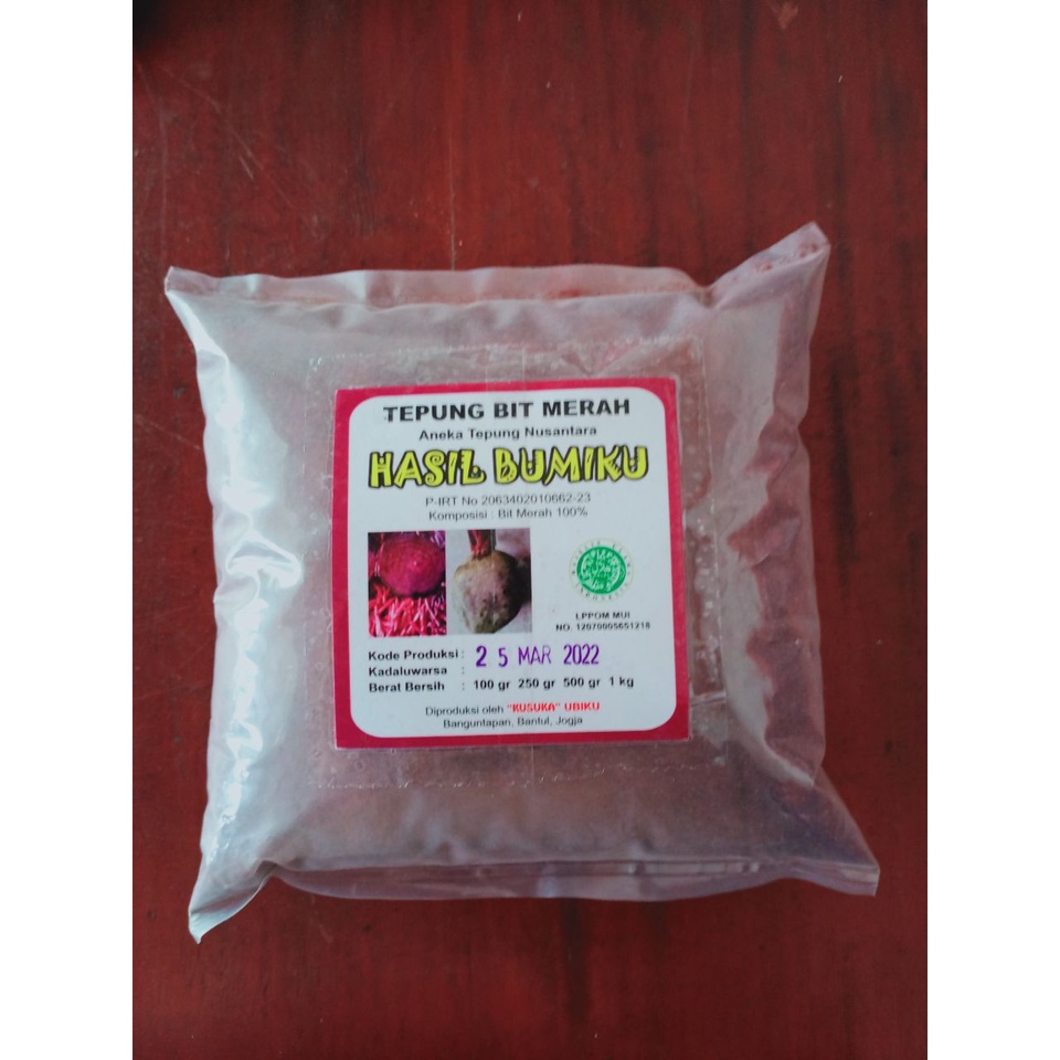 

Tepung BIT MERAH Organik/Bubuk BIT MERAH/Red Beetroot powder Organic - 50 GRAM