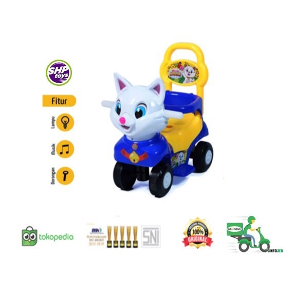 Mainan Anak Mobil Mobilan Duduk Dorong Meong Kucing MM 655 -SHP Toys