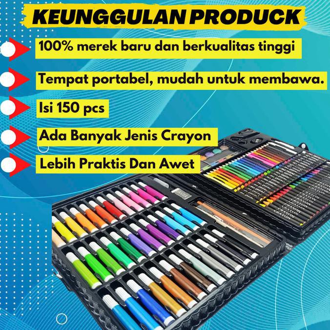 

(PERALATAN MENGGAMBAR) PENSIL WARNA CRAYON SPIDOL WARNA ALAT GAMBAR ISI 150PCS GI49 PROMO