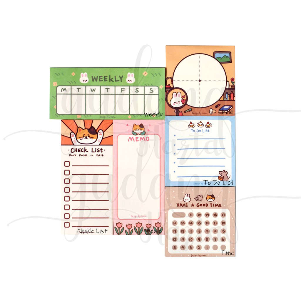 Memo Planner Hewan Mini Lucu Memopad Unik DIY Scrapbook GH 301295