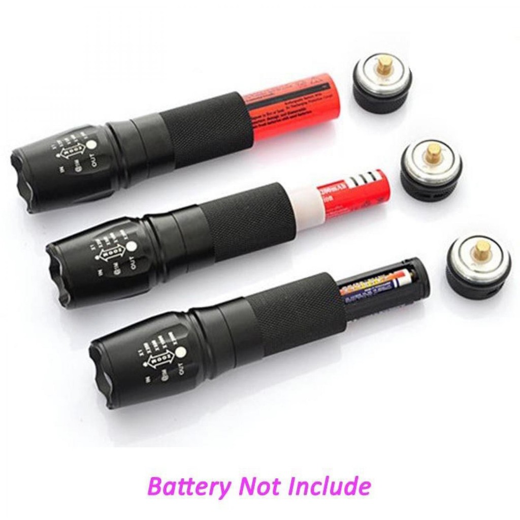 Senter LED Cree XM-L 26650 5000 Lumens-Hitam