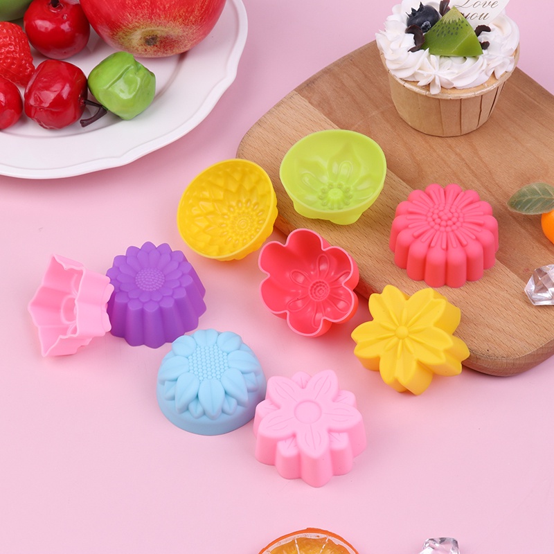 6 Pcs Cetakan Kue Muffin Bahan Silikon Ukuran 5cm