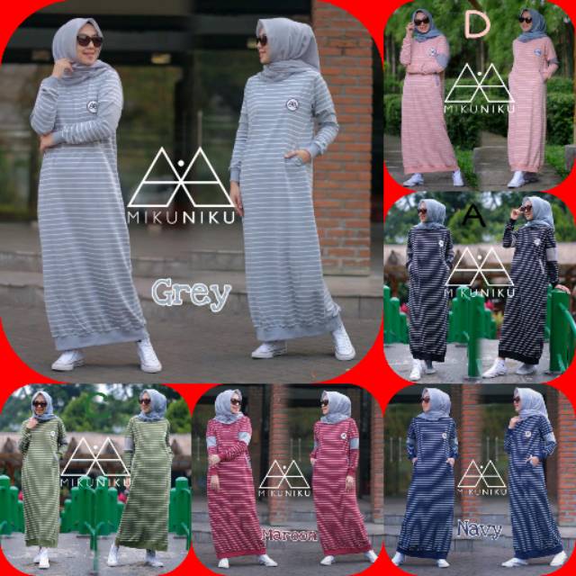 Gamis salur mikuniku (CEK STOK)