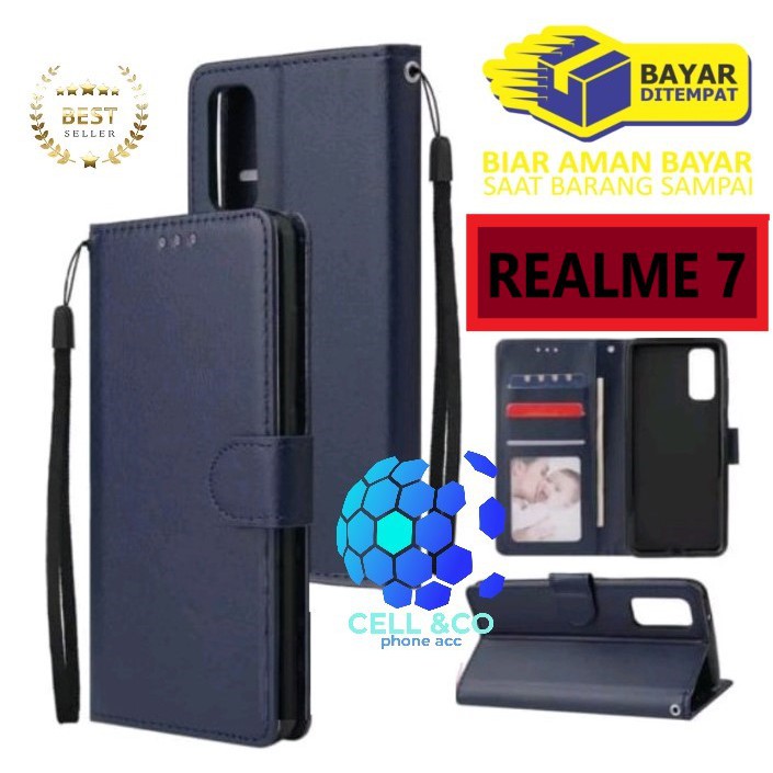 Flip cover REALME 7 Flip case buka tutup kesing hp casing flip case leather wallet