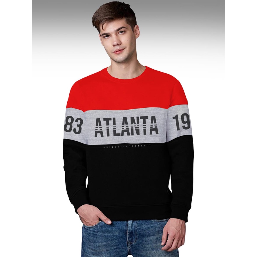 Sweater Pria/Sweter Pria/Sweter/Sweater ATLANTA Kombinasi Bahan Fleece UK L-XL