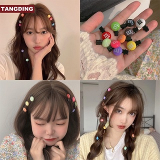 【COD Tangding】10pcs/set Rainbow Candy M Beans Small Hairpin Side Clip INS Korea Lovely Japanese Sweet Girl Fashion Hair Clip