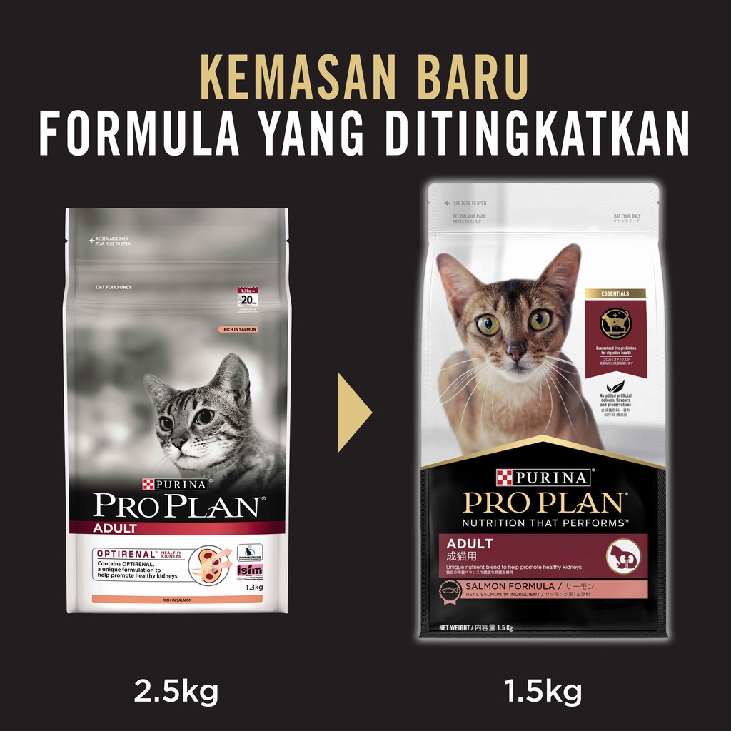 PRO PLAN Adult Salmon Makanan Kucing Kering 1.5kg