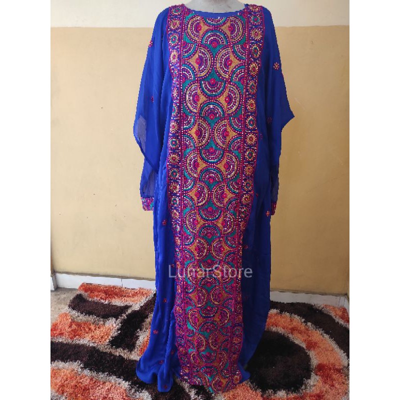 Preloved Kaftan Saudi Biru Elektrik