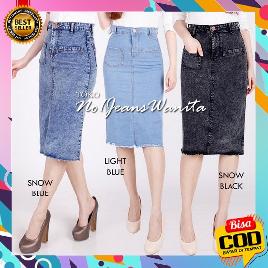 Rok Jeans Termurah/Rok Jeans/Rok Murah Rok Denim Span Panjang Kekinian (Bisa Cod) Rok Jeans Span Lur