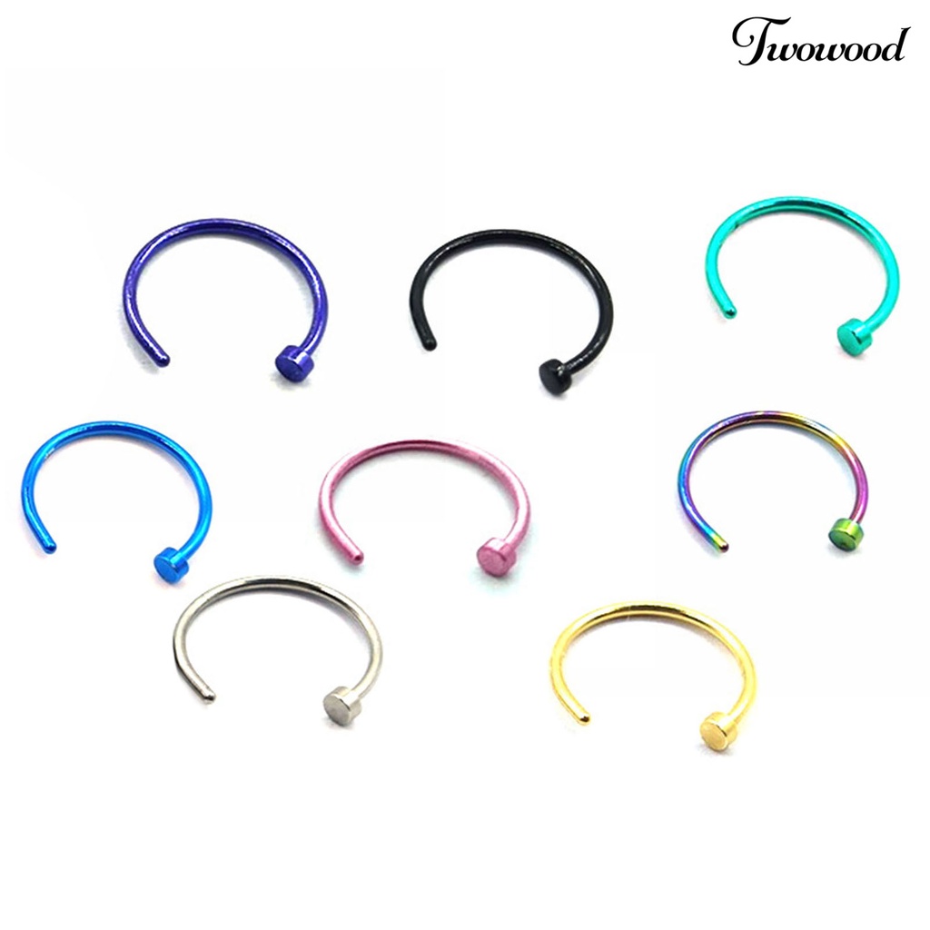 Twowood 8 Pcs/Set Nose Clip C Shape Electroplate Unisex Different Colors Lady Lip Clip for Parties