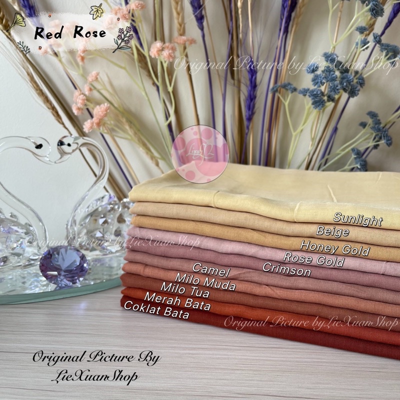 Kerudung Paris Polos Segi Empat Murah ORI Seri RED ROSE