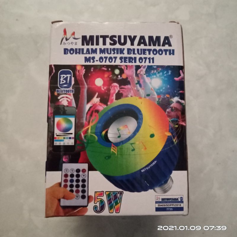 Lampu bohlam mitsuyama musik bluetooth music box musik lampu bohlam musik blutut