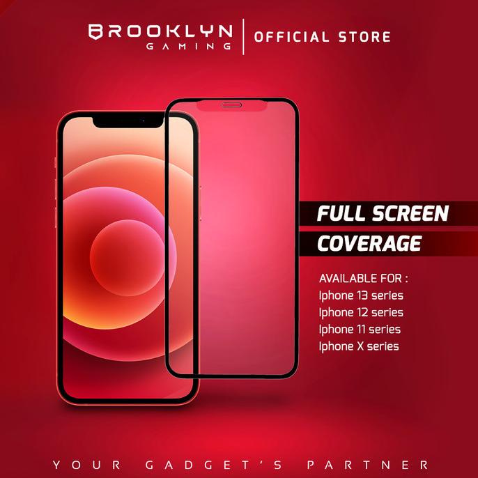 [COD] Brooklyn GAMING Tempered Glass iPhone 13 12 11 X XR Mini Pro Max FREE ONGKIR Kode 1061