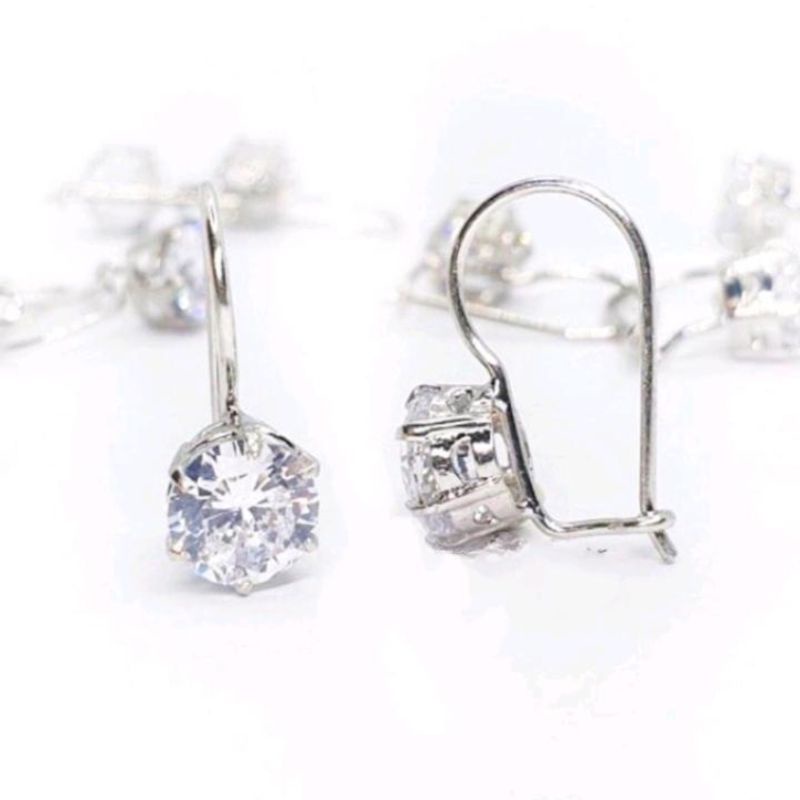 Fifi Fashion Anting Desi Mata Satu Simple Model Perhiasan Lapis Emas 18k