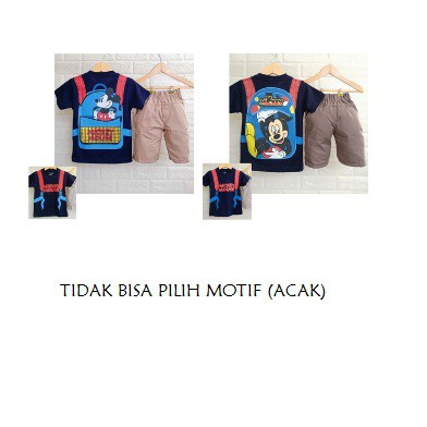 BAJU ANAK LAKI RANSEL KPD CELANA PENDEK KATUN 1 TAHUN - 7 TAHUN MIKI SETELAN ANAK LAKI-7
