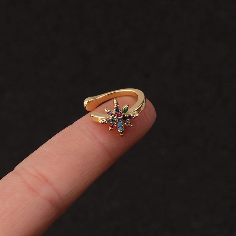 1Piece Stainless Steel Zirconia Helix Earring Clip Cartilage Tragus Screw Adjusted Ear Ring