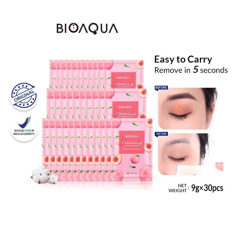 ★ BB ★ BIOAQUA Peach Makeup Remover Wipes 9g×30pcs