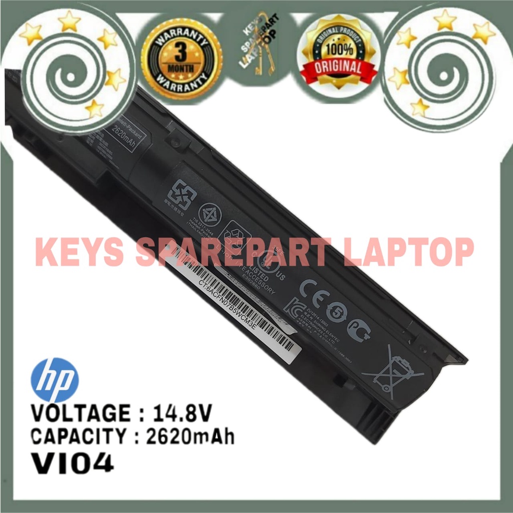 Baterai Battery Batre Original laptop HP VI04 V104 VIO4 V1O4 Series  Probook 440 G2 450 G2 455 G2 HSTNN-LB6K Envy TPN-Q140 Envy 14 14-U211tx 14-u213cl  14-V206TX V039TX V040TX V041TX V042TX V043TX Pavilion 14-V 15-P 17-F Envy 14 15 HSTNN-LB6J -LB6I VL04