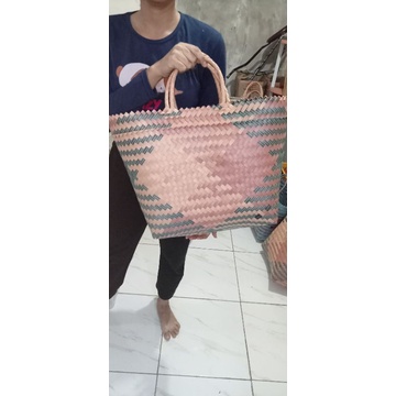 TAS BELANJA ANYAMAN PLASTIK / TAS HAMPERS