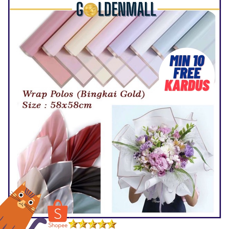 KB10 FLOWER WRAPPING LINE COLOR CELLOPHANE WATERPROOF KERTAS BUKET PEMBUNGKUS BUNGA [1KG=92PCS]